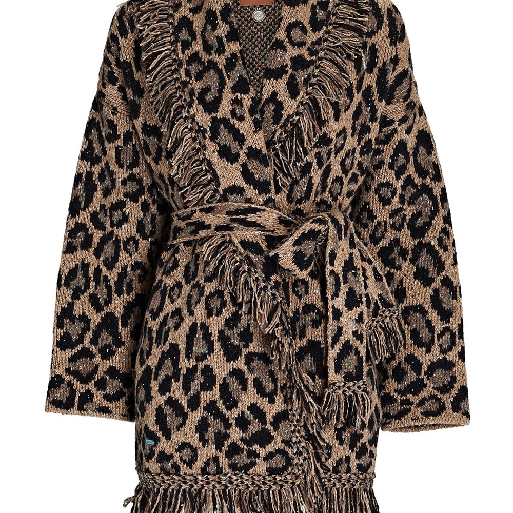 RARE - ALANUI - WORN ONCE 
Espiritu Salvaje Leopard Wrap Cardigan